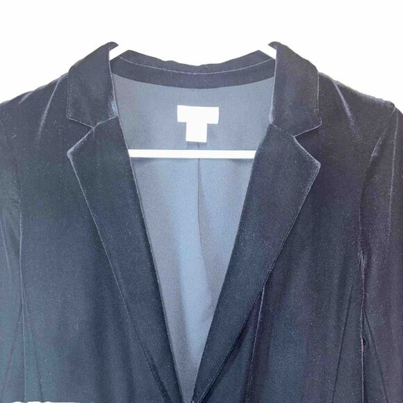 J. Crew Blazer Jacket Womens‎ 00 Black Velvet One Button Career, Professional - Picture 3 of 10